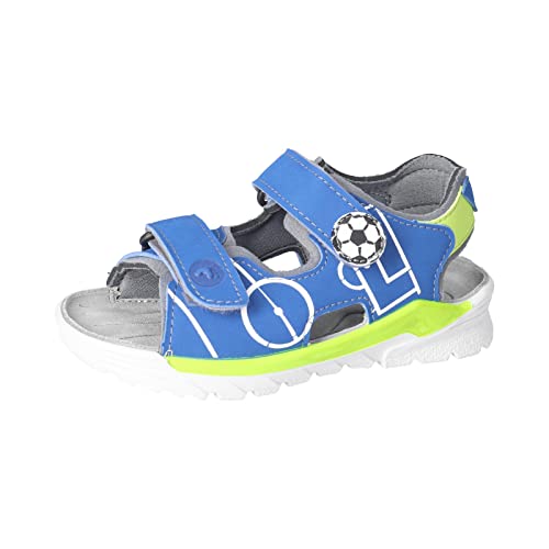 RICOSTA Jungen Sandalen Goal,Kinderschuhe,WMS:Mittel,waschbar,Outdoorsandalen,Klettverschluss,Kids,Kinderschuhe,Azur/grau (150),32 EU von RICOSTA