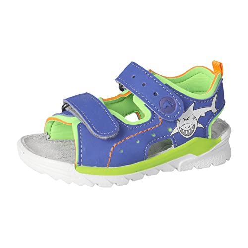 RICOSTA Jungen Sandalen SURF,Kinder Sommerschuhe,WMS:Mittel,waschbar,Klettverschluss,Freizeitschuhe,offen,Strandschuhe,Kobalt/Apple (160),31 EU von RICOSTA