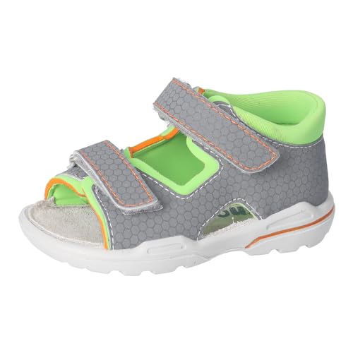 RICOSTA Jungen Sandalen TITU, Kinder Lauflernschuhe, Weite: Mittel, waschbar, Outdoorsandalen, Klettverschluss, Sommerschuhe, Graphit/Apple (460), 24 EU von RICOSTA