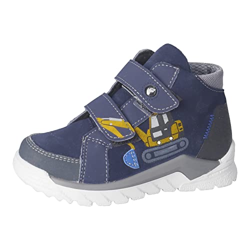 RICOSTA Jungen Stiefel BO,Kinder Boots,WMS:Mittel,lose Einlage,RicostaTEX,Blinklicht,wasserdicht,Klettstiefel,Booties,Nautic (170),32 EU von RICOSTA