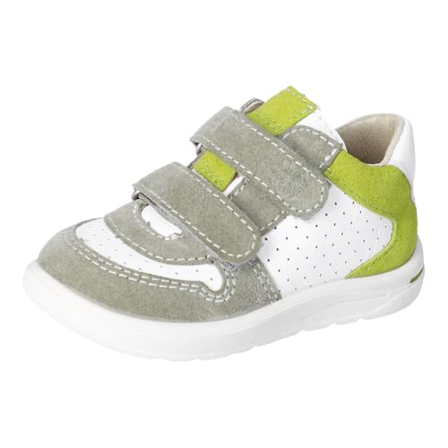 RICOSTA Jungen Stiefel EMMO, Kinder Lauflernschuhe, Weite: Mittel, lose Einlage, Klettstiefel, Booties, Leder, Weiss/Lime (820), 27 EU von RICOSTA