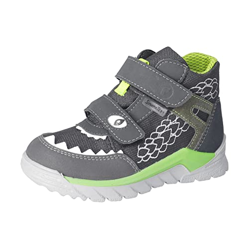 RICOSTA Jungen Stiefel LUGAS,Kinder Boots,WMS:Mittel,lose Einlage,Sympatex,Blinklicht,Klettstiefel,Booties,wasserdicht,Grigio/Carbon (490),26 EU von RICOSTA