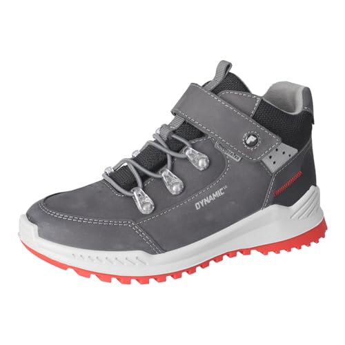 RICOSTA Jungen Stiefel NILS, Kinder Boots, lose Einlage, RicostaTEX, Klettstiefel, Booties, wasserdicht, Asphalt/schwarz (490), 39 EU von RICOSTA