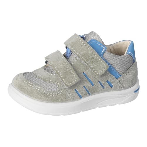 RICOSTA Jungen Stiefel NURO, Kinder Lauflernschuhe, Weite: Mittel, lose Einlage, Klettstiefel, Booties, Leder, eukalyptus/blau (530), 27 EU von RICOSTA