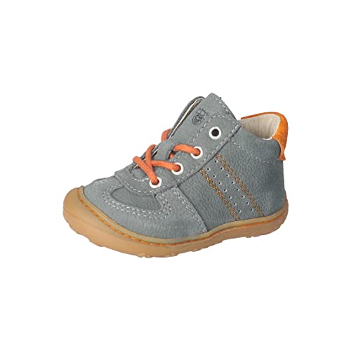 RICOSTA Jungen Stiefel SAMI,Kinder Lauflernschuhe,WMS:Mittel,lose Einlage,terracare,schnürstiefel,booties,leder,salbei/orange (580),25 EU von RICOSTA