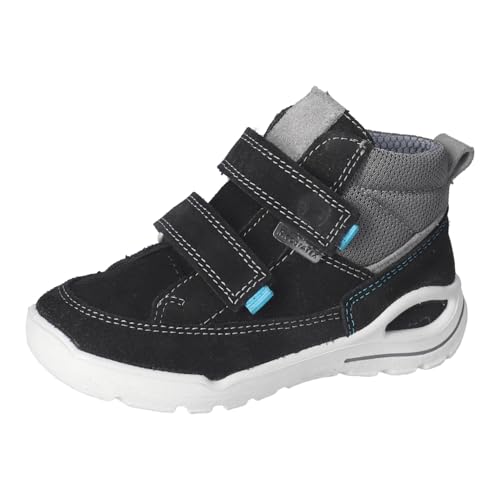 RICOSTA Jungen Stiefel Skip, Kinder Boots, Weite: Mittel, lose Einlage, RicostaTEX, Klettstiefel, Booties, wasserdicht, schwarz/Graphit (090), 28 EU von RICOSTA