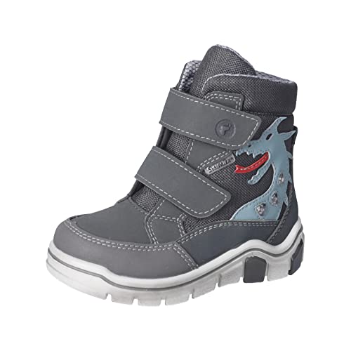 RICOSTA Jungen Winterstiefel GRISU,Kinder Boots,WMS:Weit,lose Einlage,Sympatex,Blinklicht,wasserdicht,Winterboots,warm,Grigio/Carbon (490),31 EU von RICOSTA