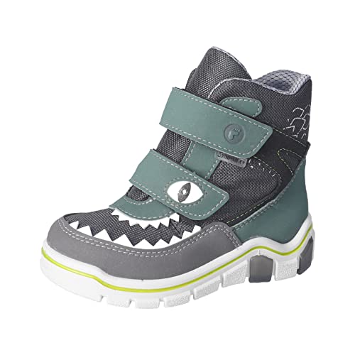 RICOSTA Jungen Winterstiefel LUGA,Kinder Boots,WMS:Weit,lose Einlage,Sympatex,Blinklicht,Winterboots,Outdoor-Kinderschuhe,Salbei/Carbon (490),28 EU von RICOSTA