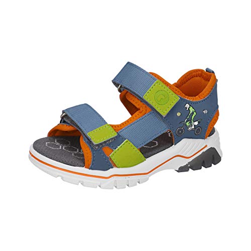 RICOSTA Kinder Sandalen CROSS, Weite: Mittel (WMS),Blinklicht,freizeitschuhe,klettverschluss,kinderschuhe,kids,pavone/papaya (143),25 EU / 8 Child UK von RICOSTA