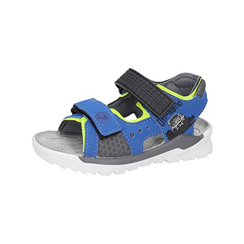 RICOSTA Kinder Sandalen ROAD, Weite: Mittel (WMS),waschbar,sommerschuhe,freizeitschuhe,klettverschluss,azur/neongelb/grau (153),28 EU / 10 Child UK von RICOSTA