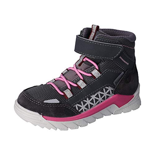 RICOSTA Kinder Stiefel FABRICE, Weite: Mittel (WMS),wasserfest, detailreich freizeit leger boots klett-stiefel,asphalt/graphit/rosa,34 EU / 2 UK von RICOSTA