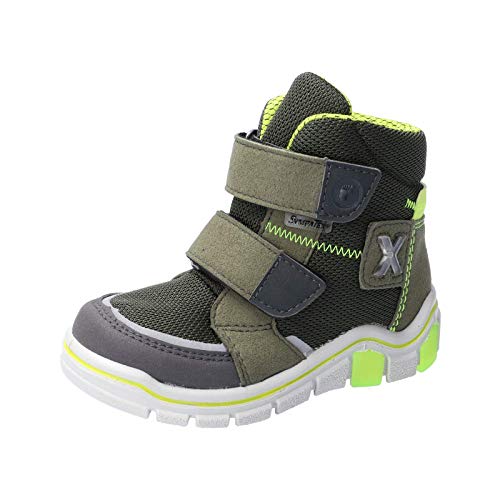 RICOSTA Kinder Winterstiefel Flax, Weite: Mittel (WMS),wasserfest,Blinklicht, Outdoor-Kinderschuhe Klettstiefel,Oliv,25 EU / 7.5 Child UK von RICOSTA