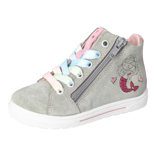 RICOSTA Mädchen High-Top Sneaker IRA, Kinder Boots, Weite: MITTEL, lose Einlage, schnürstiefel, Booties, Leder, eukalyptus (530), 28 EU von RICOSTA