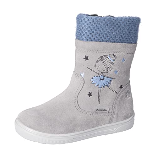 RICOSTA Mädchen Klassische Stiefeletten SWEET,Kinder Stiefeletten,WMS:Mittel,lose Einlage,RicostaTEX,halbstiefel,graphit/jeans (450),27 EU von RICOSTA