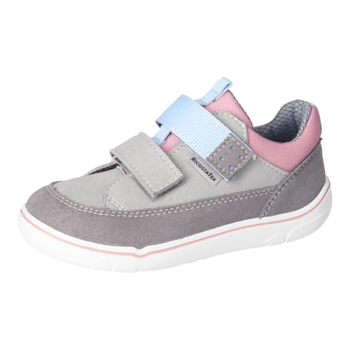 RICOSTA Mädchen Kletthalbschuhe JACO, Kinder Halbschuhe, Weite: MITTEL, RicostaTEX, Barfuß-Schuh,vegan, Graphit/hellgrau/rosa (450), 33 EU von RICOSTA