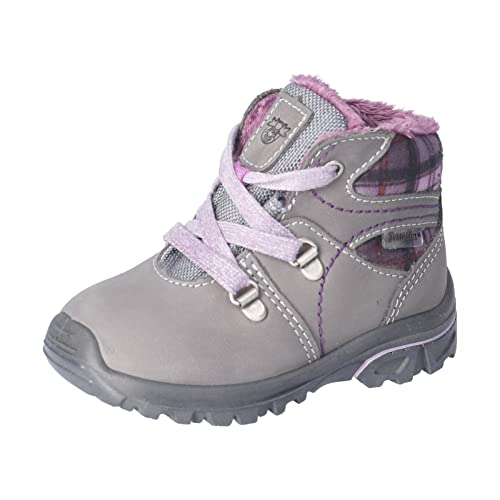 RICOSTA Mädchen Lauflernschuhe DESSE,Kinder Boots,WMS:Mittel,lose Einlage,Sympatex,schnürstiefel,Booties,wasserdicht,Graphit/Purple (450),25 EU von RICOSTA