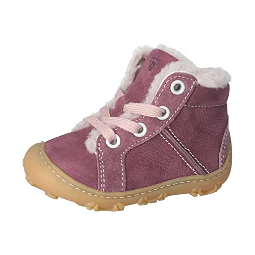 RICOSTA Mädchen Lauflernschuhe ELIA,Kinder Boots,WMS:Weit,terracare,Barfuß-Schuh,schnürschuhe,schnürer,lammfell,Pflaume (380),25 EU von RICOSTA