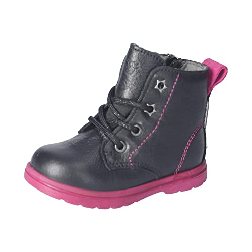 RICOSTA Mädchen Lauflernschuhe ILVY,Kinder Boots,WMS:Mittel,Sympatex,schnürstiefel,booties,wasserdicht,schwarz/pop (093),28 EU von RICOSTA