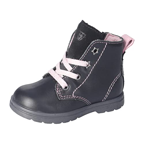 RICOSTA Mädchen Lauflernschuhe ILVY,Kinder Boots,WMS:Mittel,lose Einlage,Sympatex,wasserdicht,schnürstiefel,Booties,schwarz (091),25 EU von RICOSTA