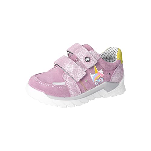 RICOSTA Mädchen Low-Top Sneaker BOBI,Kinder Halbschuhe,WMS:Mittel,lose Einlage,Blinklicht,Freizeitschuhe,Turnschuhe,Purple/gelb (340),28 EU von RICOSTA