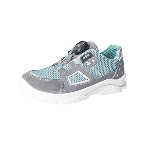 RICOSTA Mädchen Low-Top Sneaker Flavia,Kinder Halbschuhe,WMS:Mittel,lose Einlage, TEX,Strassenschuhe,Graphit/Mint (450),35 EU von RICOSTA