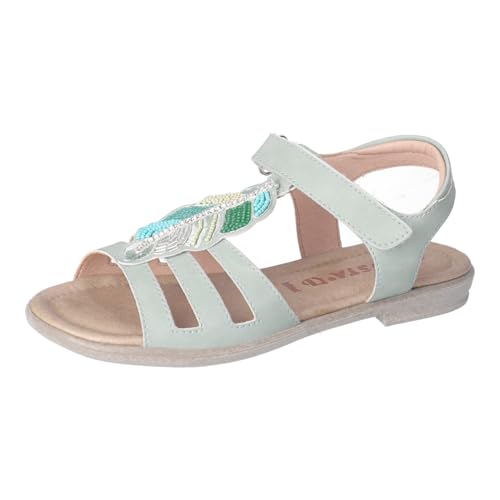 RICOSTA Mädchen Riemchensandalen Amelie, Kinder Sandalen, Weite: Mittel, flach, Sommerschuhe, Freizeitschuhe, offene Schuhe, eukalyptus (530), 36 EU von RICOSTA