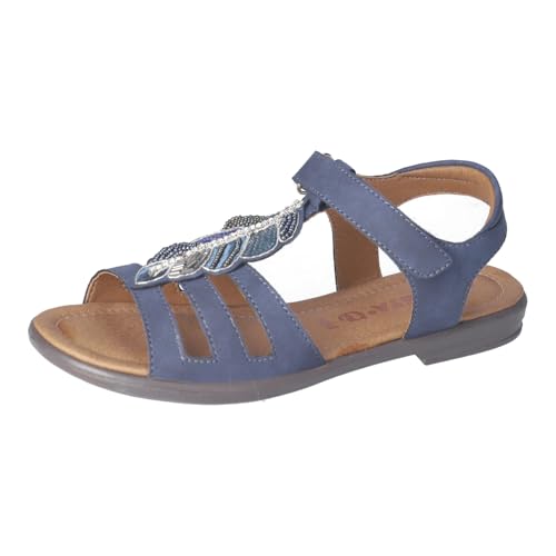 RICOSTA Mädchen Riemchensandalen Amelie, Kinder Sandalen, Weite: Mittel, Sommerschuhe, Freizeitschuhe, offene Schuhe, Strandschuhe, Nautic (170), 32 EU von RICOSTA