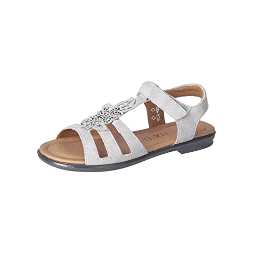 RICOSTA Mädchen Riemchensandalen Amira,Kinder Sandalen,WMS:Mittel,Sommerschuhe,Freizeitschuhe,offene Schuhe,Strandschuhe,Graphit (450),39 EU von RICOSTA