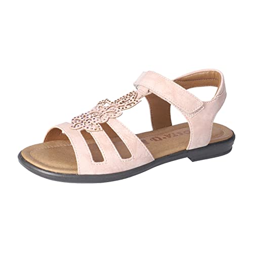 RICOSTA Mädchen Riemchensandalen Amira,Kinder Sandalen,WMS:Mittel,bequem,flach,Kids,Kinderschuhe,Sommerschuhe,Freizeitschuhe,Nude (610),31 EU von RICOSTA