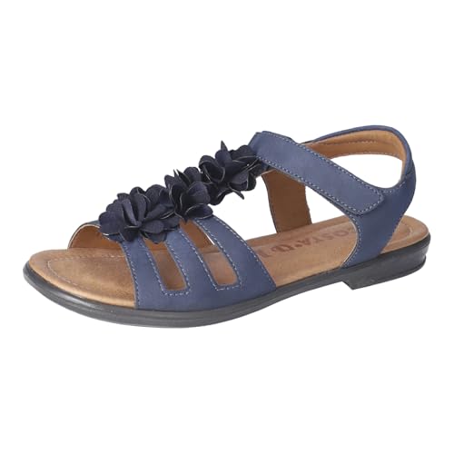 RICOSTA Mädchen Riemchensandalen Aurora, Kinder Sandalen, Weite: Mittel, offene Schuhe, Strandschuhe, Sandaletten, Sommersandalen, Nautic (170), 34 EU von RICOSTA