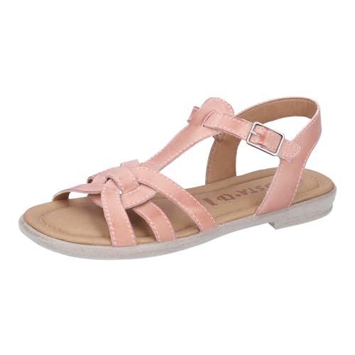 RICOSTA Mädchen Riemchensandalen BIRTE, Kinder Sandalen, Weite: Mittel, Sandaletten, Sommersandalen, bequem, flach, Sommerschuhe, Rose (320), 39 EU von RICOSTA