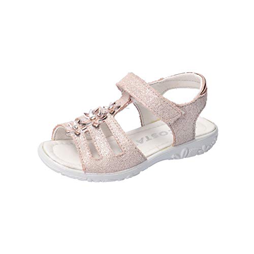 RICOSTA Mädchen Riemchensandalen Cleo, Weite: Mittel (WMS), Sandalette sommerschuh Sommersandale bequem flach Kinder Kids toben,Nude,29 EU / 11 Child UK von RICOSTA