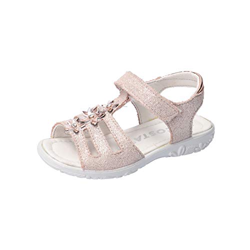 RICOSTA Mädchen Riemchensandalen CLEO, Weite: Mittel (WMS), sandalette sommerschuh sommersandale bequem flach kinder kids toben,nude,33 EU / 1 UK von RICOSTA