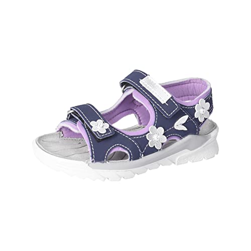 RICOSTA Mädchen Riemchensandalen Carmen,Kinder Sandalen,WMS:Mittel,waschbar,Freizeitschuhe,offene Schuhe,Nautic/Blueberry (170),28 EU von RICOSTA