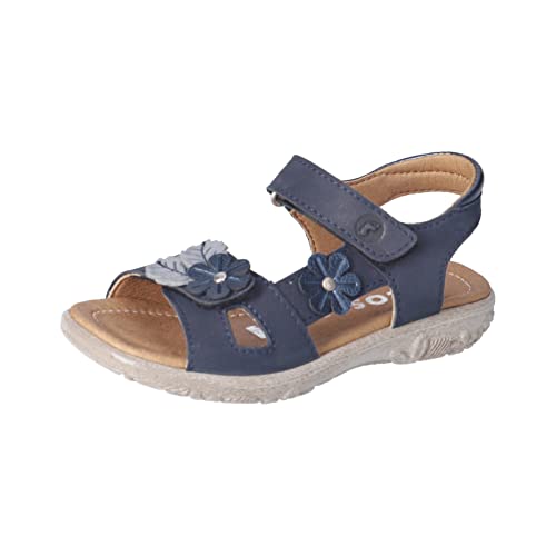 RICOSTA Mädchen Riemchensandalen Cilla,Kinder Sandalen,WMS:Mittel,Kinderschuhe,Sommerschuhe,Freizeitschuhe,offene Schuhe,Nautic (170),27 EU von RICOSTA