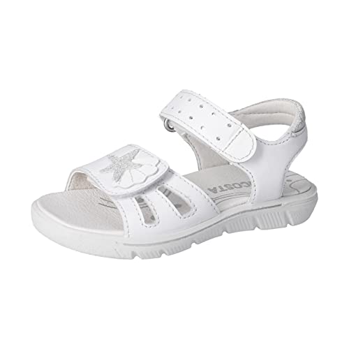 RICOSTA Mädchen Riemchensandalen SARA,Kinder Sandalen,WMS:Mittel,Sandaletten,Sommersandalen,bequem,flach,Kids,Kinderschuhe,Weiss (810),28 EU von RICOSTA