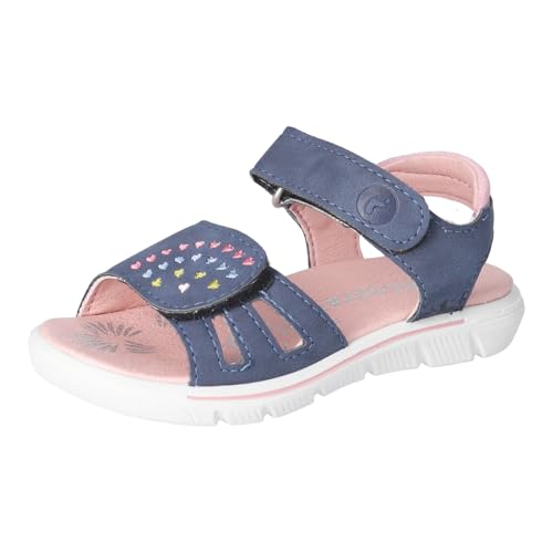 RICOSTA Mädchen Riemchensandalen Sarah, Kinder Sandalen, Weite: MITTEL, Sommersandalen, bequem, flach, Sommerschuhe, Freizeitschuhe, Nautic (170), 26 EU von RICOSTA