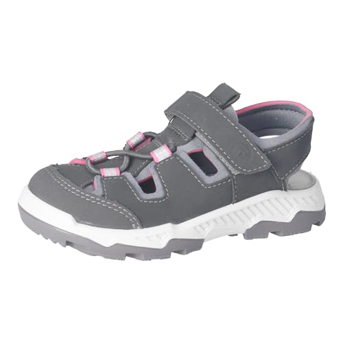 RICOSTA Mädchen Sandalen ARIZONA, Kinder Sommerschuhe, waschbar, klettverschluss, freizeitschuhe, grigio/graphit/pink (490), 29 EU von RICOSTA