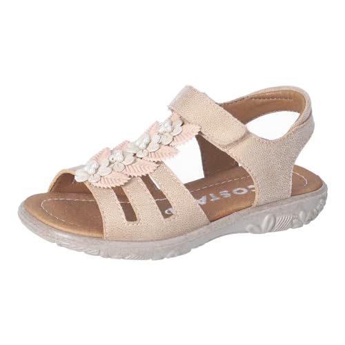 RICOSTA Mädchen Sandalen CLARA, Kinder Sommerschuhe, Weite: Mittel, offene schuhe, strandschuhe, sandaletten, klettverschluss, beige (620), 31 EU von RICOSTA