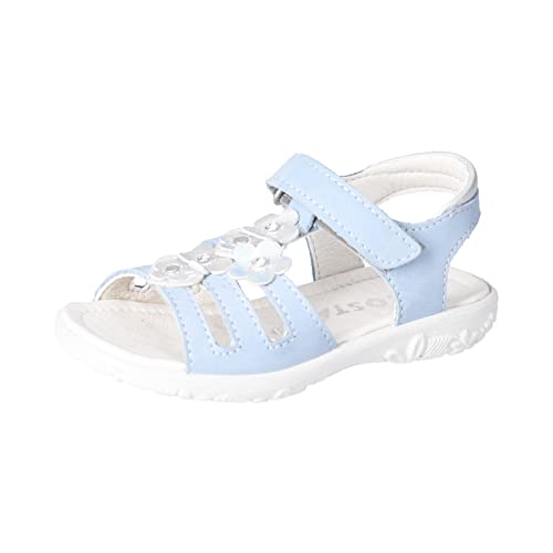 RICOSTA Mädchen Sandalen Chica,Kinder Sommerschuhe,WMS:Mittel,Klettverschluss,Freizeitschuhe,offene Schuhe,Himmel (120),27 EU von RICOSTA