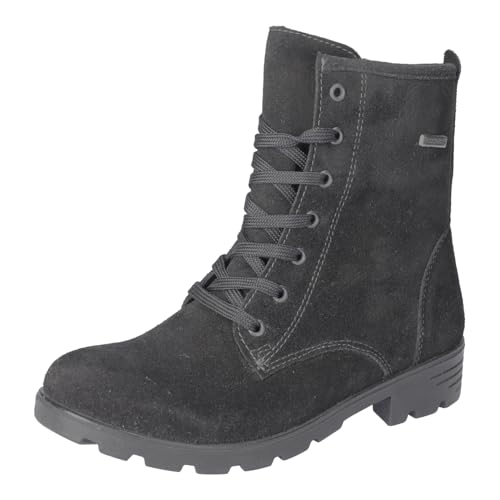 RICOSTA Mädchen Combat Boots DISERA, Kinder Stiefeletten, Weite: Mittel, lose Einlage, RicostaTEX, Winterschuhe, gefüttert, schwarz (090), 40 EU von RICOSTA