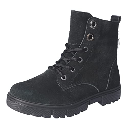 RICOSTA Mädchen Combat Boots Suri,Kinder Stiefeletten,WMS:Mittel,lose Einlage,RicostaTEX,uebergangsschuhe,uebergangsstiefel,schwarz (090),34 EU von RICOSTA