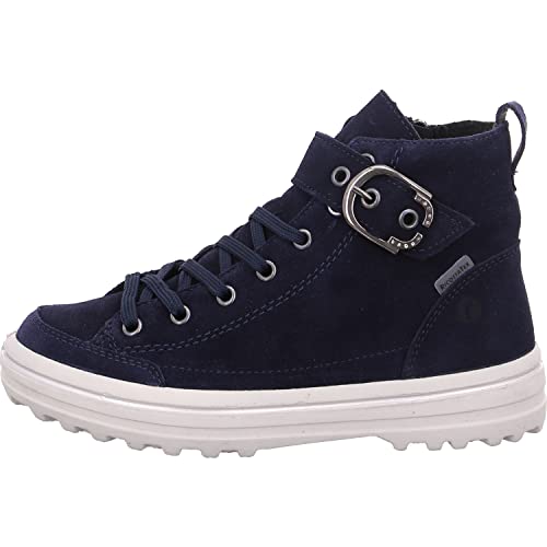 RICOSTA Mädchen Sneaker Schuhe High-Top Sneaker Veloursleder Kinderschuhe Uni AVA high top Sneaker Stiefelette blau tex von RICOSTA