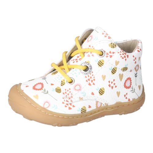 RICOSTA Mädchen Stiefel DOTS, Baby und Kleinkinder Lauflernschuhe, Weite: Mittel, lose Einlage, schnürstiefel, booties, leder, bianco (811), 18 EU von RICOSTA