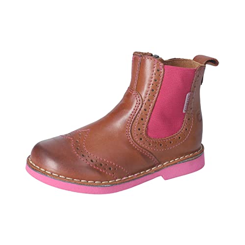 RICOSTA Mädchen Stiefel DALLAS,Kinder Boots,WMS:Mittel,lose Einlage,kurzstiefel,chelsea boots,reißverschluss,booties,cognac/pink (270),29 EU von RICOSTA