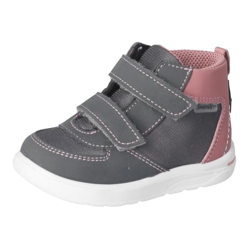 RICOSTA Mädchen Stiefel Rory, Kinder Lauflernschuhe, Weite: Mittel, lose Einlage, Sympatex, vegan, Klettstiefel, Grigio/Carbon/rosa (480), 23 EU von RICOSTA