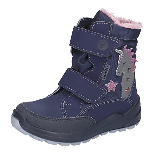 RICOSTA Mädchen Winterstiefel Annika,Kinder Boots,WMS:Mittel,lose Einlage,Sympatex,Blinklicht,Winterboots,warm,Nautic/Marine (170),32 EU von RICOSTA