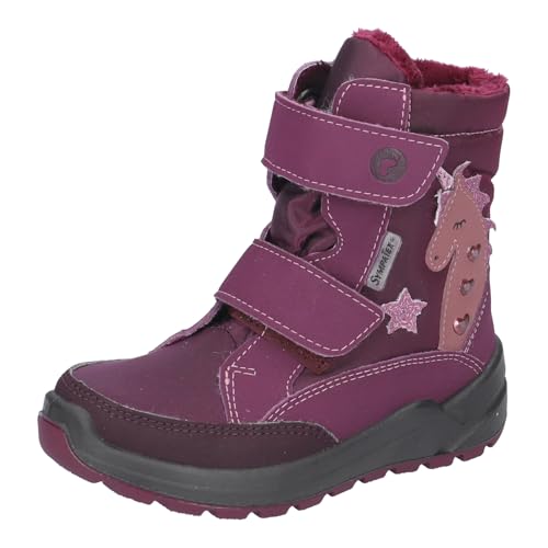 RICOSTA Mädchen Winterstiefel ANNIKA,Kinder Boots,WMS:Mittel,lose Einlage,Sympatex,Blinklicht,gefüttert,wasserdicht,warm,merlot (380),28 EU von RICOSTA