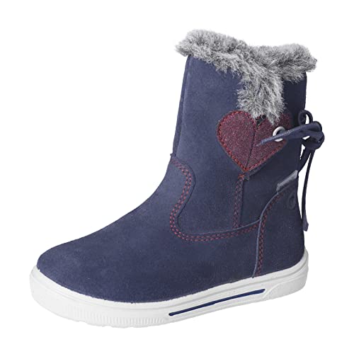 RICOSTA Mädchen Winterstiefel Heart,Kinder Boots,WMS:Mittel,lose Einlage, TEX,Winterboots,Outdoor-Kinderschuhe,Nautic (180),33 EU von RICOSTA