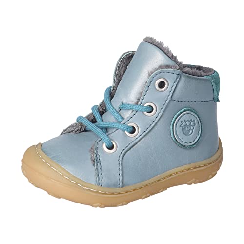 RICOSTA Unisex - Baby Lauflernschuhe Georgie,Kinder Boots,WMS:Mittel,lose Einlage,Booties,gefüttert,schnürschuhe,schnürer,Arctic (130),22 EU von RICOSTA